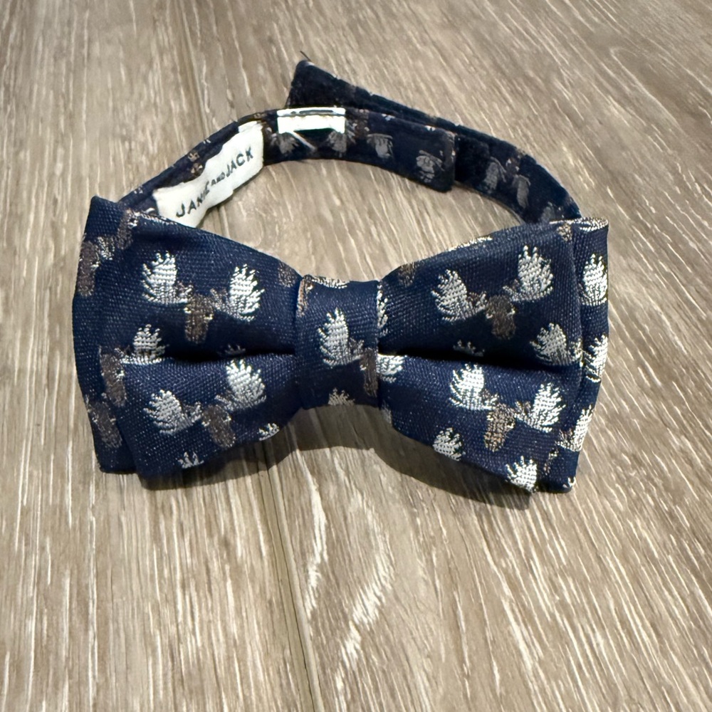 Janie and Jack Dark Blue Deer Bowtie